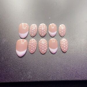 Polka Dot French Tip Press-On Nails